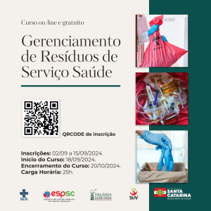 Inscrições abertas para a 2ª turma do curso “Gerenciamento de Resíduos de Serviços de Saúde”