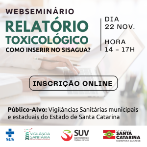 Capacitação: Relatório Toxicológico – Como inserir no SISAGUA?