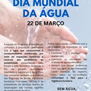 Dia Mundial da Água 22/03: Sem Água, Nada Feito!