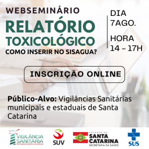 Webseminário: Relatório Toxicológico – Como inserir no SISAGUA?