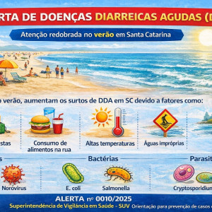 ALERTA Nº 0010/2025: ALERTA SOBRE AS DOENÇAS DIARREICAS AGUDAS DDA DURANTE O VERÃO